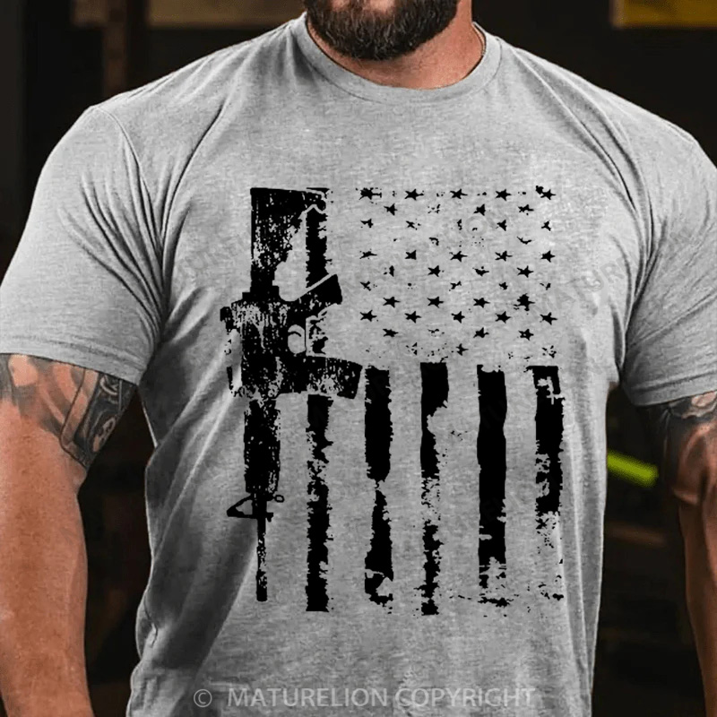 Maturelion Men's T-Shirt AR15 Rifle Cotton T-Shirt