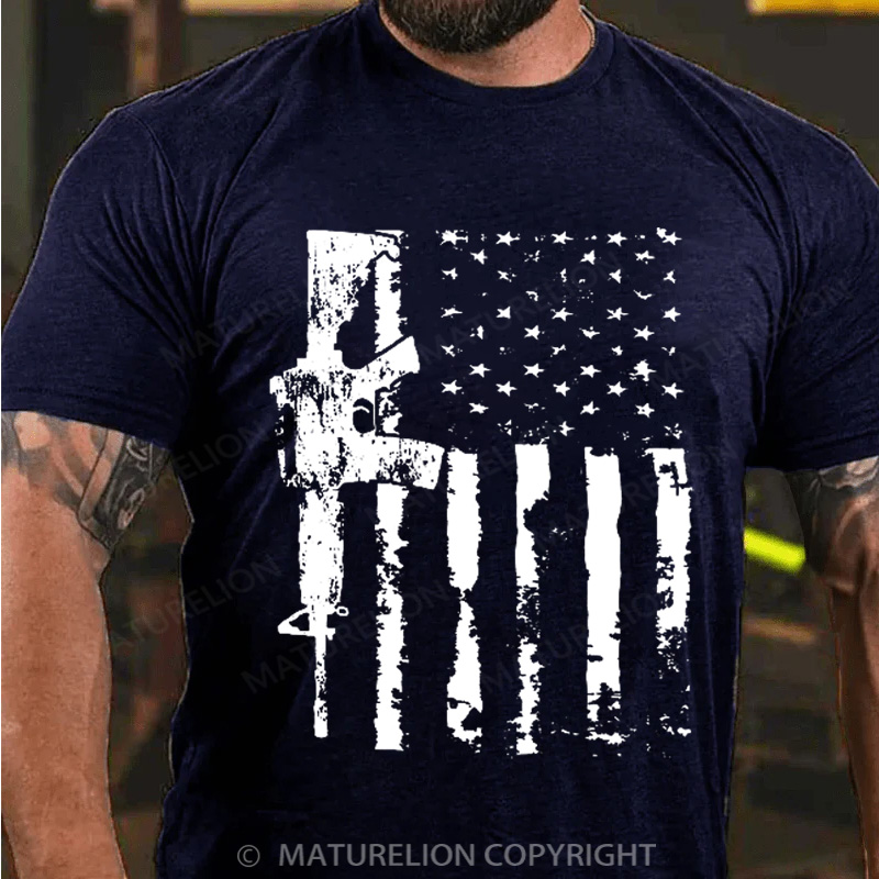 Maturelion Men's T-Shirt AR15 Rifle Cotton T-Shirt