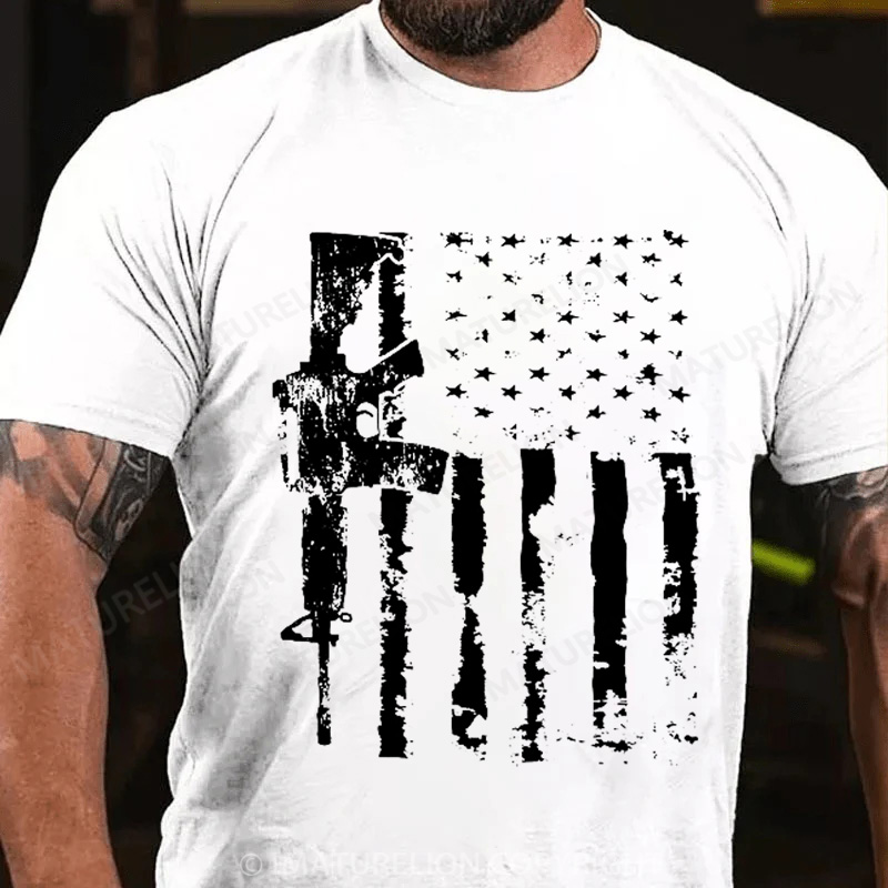Maturelion Men's T-Shirt AR15 Rifle Cotton T-Shirt