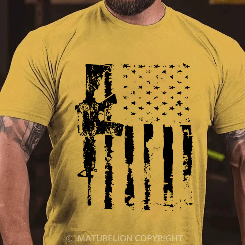 Maturelion Men's T-Shirt AR15 Rifle Cotton T-Shirt