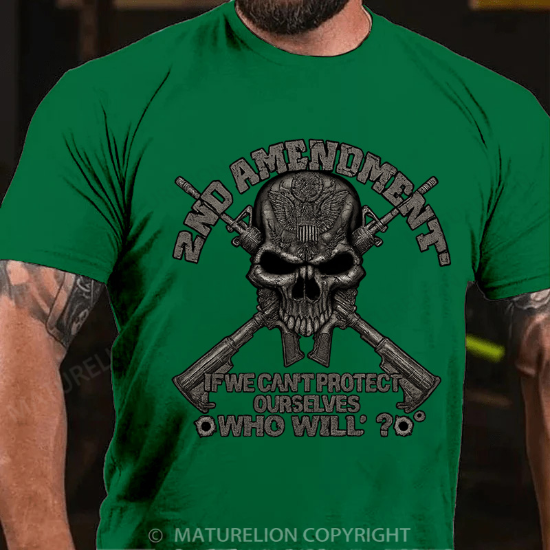 Maturelion Men's T-Shirt 2Nd Amendment Protect Ourselves Cotton T-Shirt