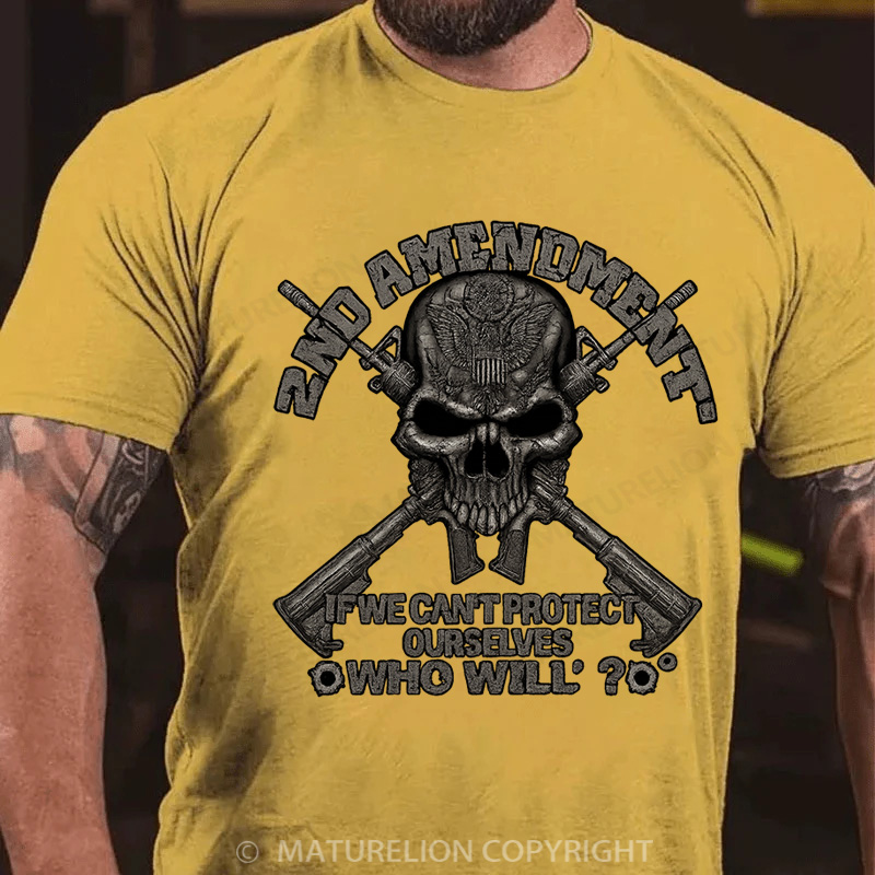 Maturelion Men's T-Shirt 2Nd Amendment Protect Ourselves Cotton T-Shirt