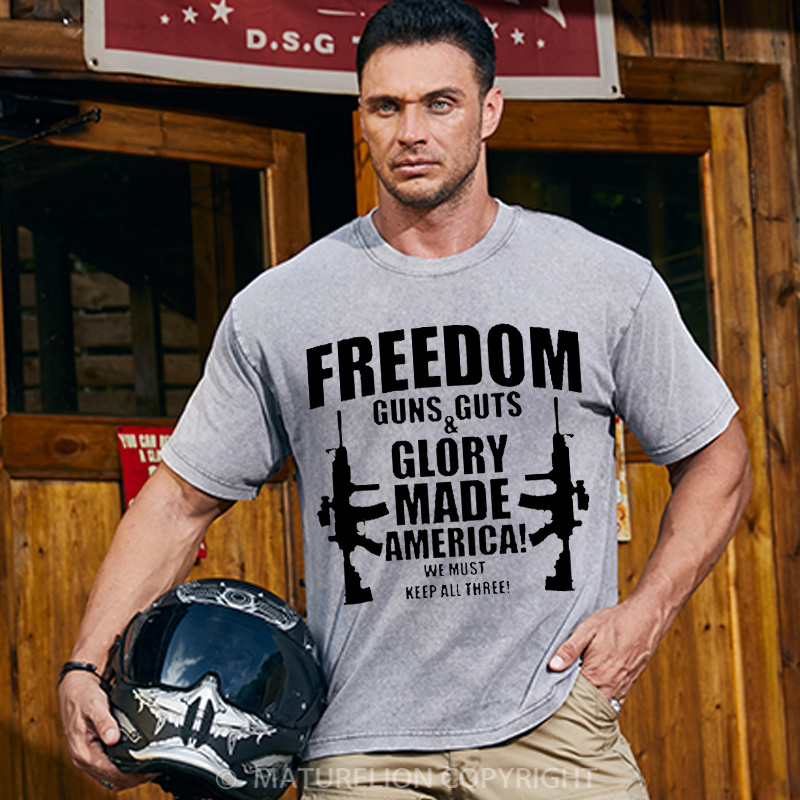 Maturelion Men's T-Shirt Gun Rights Cotton T-Shirt
