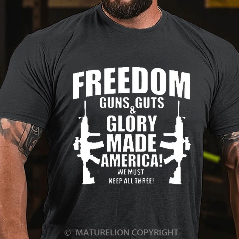 Maturelion Men's T-Shirt Gun Rights Cotton T-Shirt