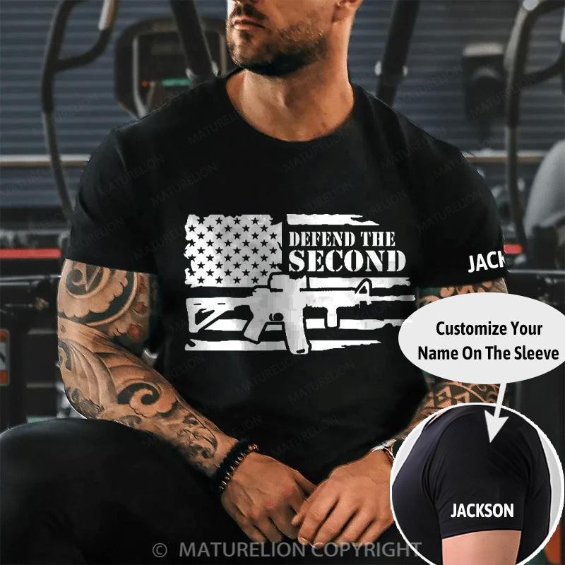 Maturelion Men's T-Shirt Defend the Second Amendment Cotton T-Shirt