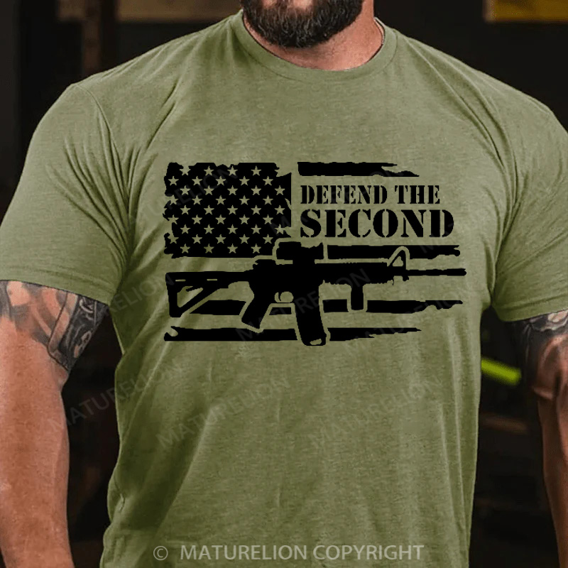 Maturelion Men's T-Shirt Defend the Second Amendment Cotton T-Shirt