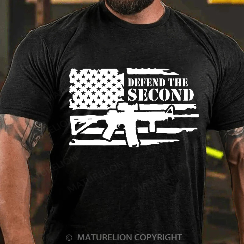 Maturelion Men's T-Shirt Defend the Second Amendment Cotton T-Shirt