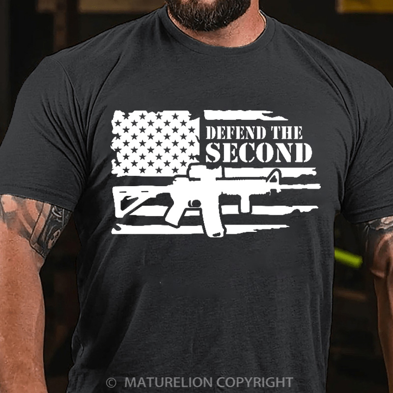 Maturelion Men's T-Shirt Defend the Second Amendment Cotton T-Shirt