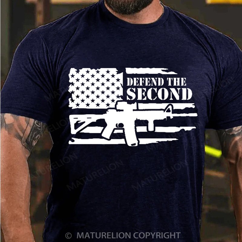 Maturelion Men's T-Shirt Defend the Second Amendment Cotton T-Shirt