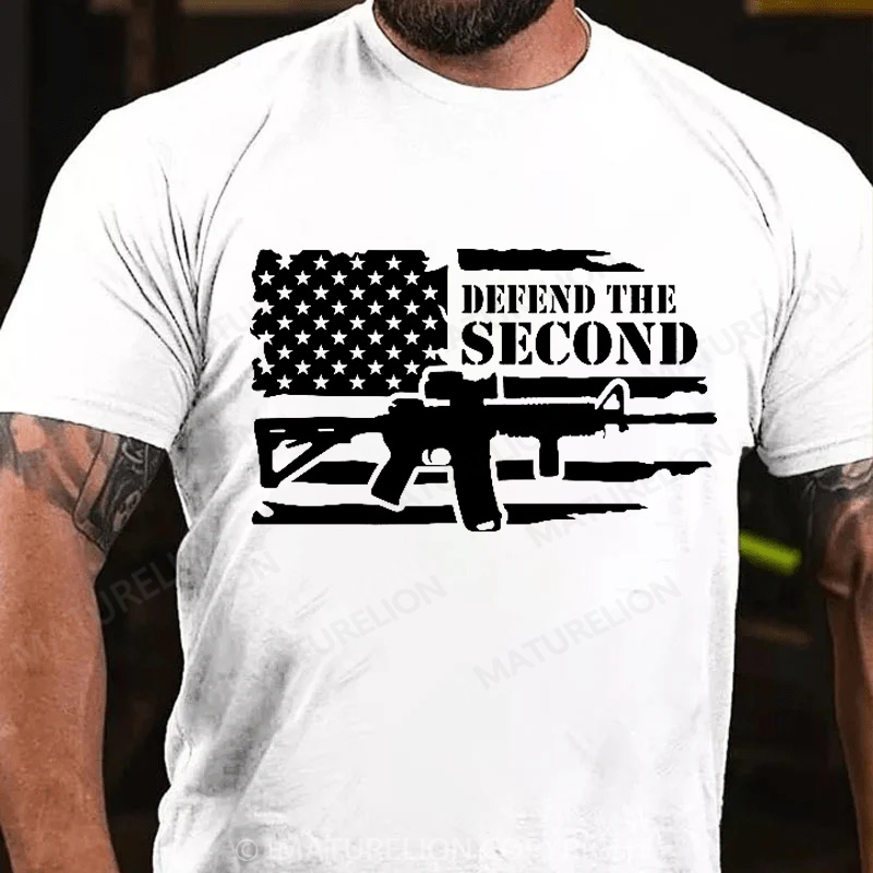 Maturelion Men's T-Shirt Defend the Second Amendment Cotton T-Shirt