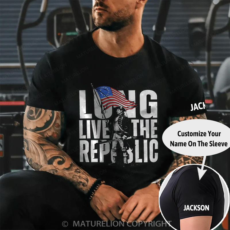 Maturelion Men's T-Shirt Long Live The Republic Cotton T-Shirt