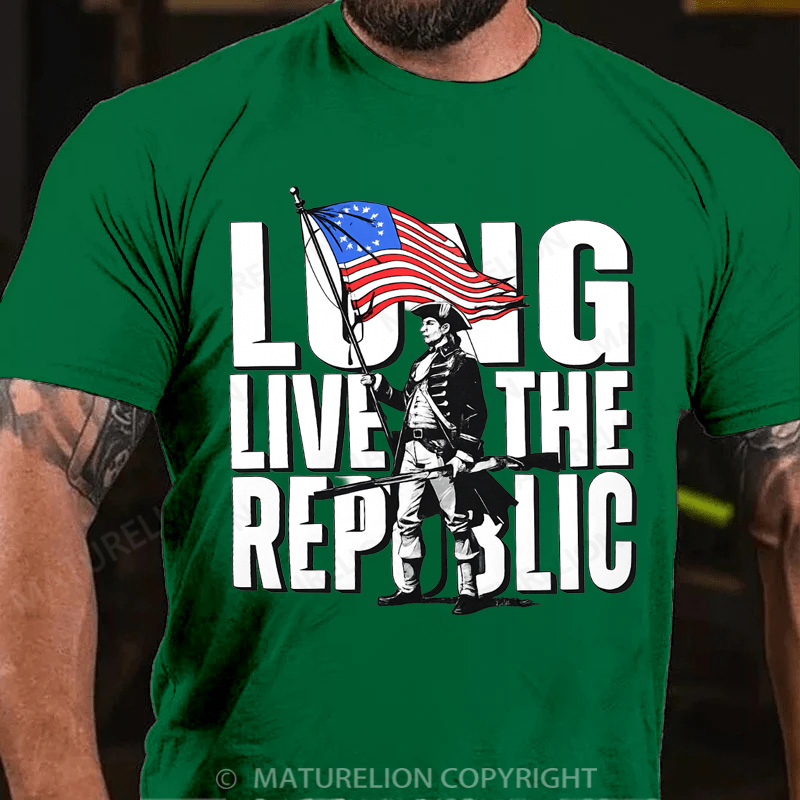 Maturelion Men's T-Shirt Long Live The Republic Cotton T-Shirt