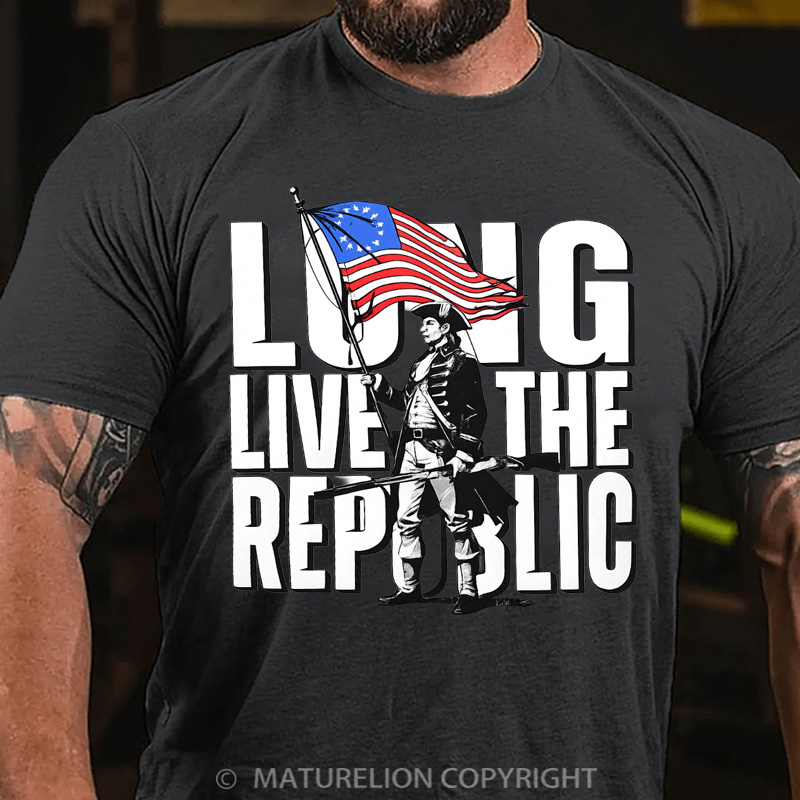 Maturelion Men's T-Shirt Long Live The Republic Cotton T-Shirt