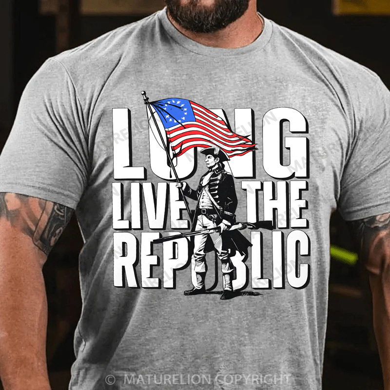 Maturelion Men's T-Shirt Long Live The Republic Cotton T-Shirt