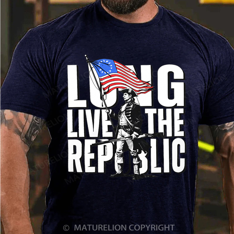 Maturelion Men's T-Shirt Long Live The Republic Cotton T-Shirt