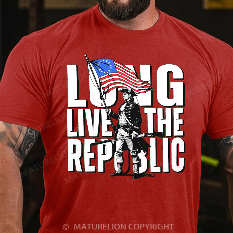 Maturelion Men's T-Shirt Long Live The Republic Cotton T-Shirt