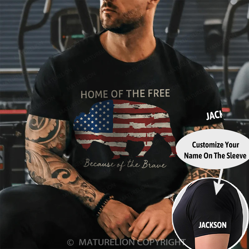 Maturelion Men's T-Shirt Home Of The Free Cotton T-Shirt