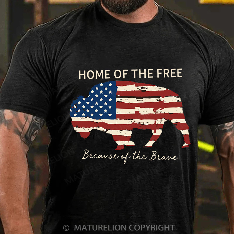 Maturelion Men's T-Shirt Home Of The Free Cotton T-Shirt