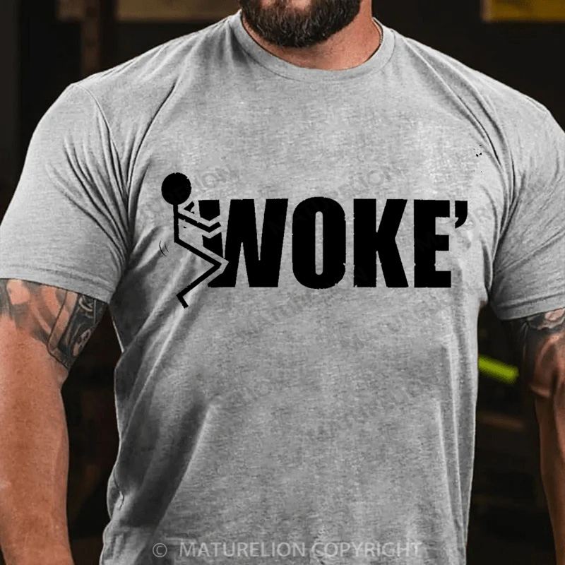 Maturelion Men's T-Shirt F'in Woke Cotton T-Shirt