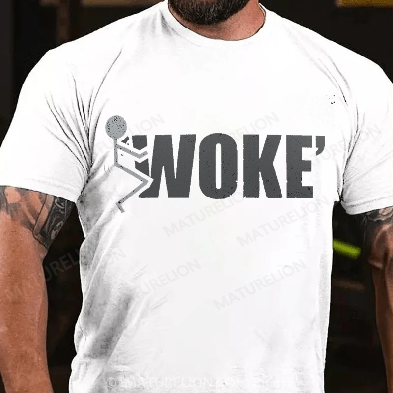 Maturelion Men's T-Shirt F'in Woke Cotton T-Shirt
