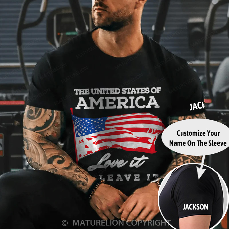 Maturelion Men's T-Shirt Love It Or Leave It Cotton T-Shirt