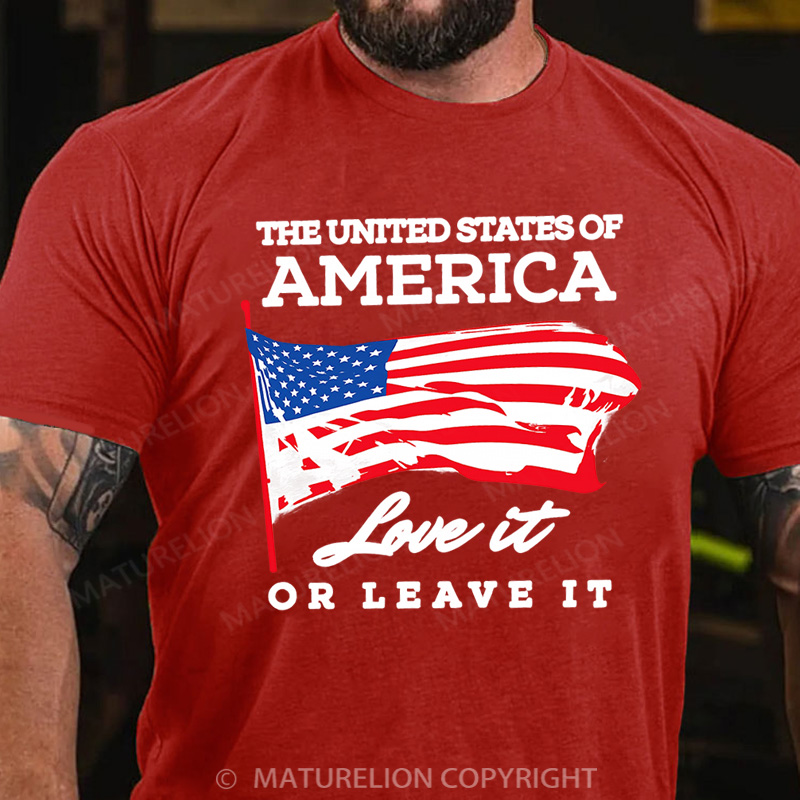 Maturelion Men's T-Shirt Love It Or Leave It Cotton T-Shirt