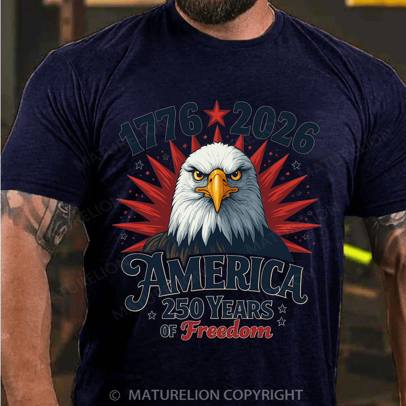 Maturelion Men's T-Shirt America 250th Anniversary Cotton T-Shirt