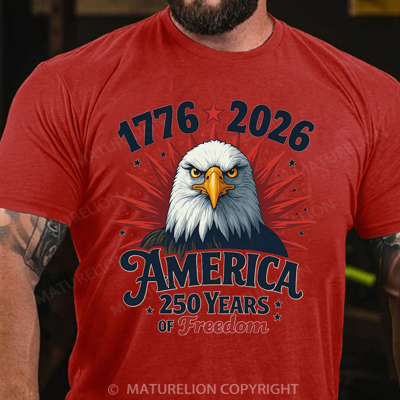 Maturelion Men's T-Shirt America 250th Anniversary Cotton T-Shirt