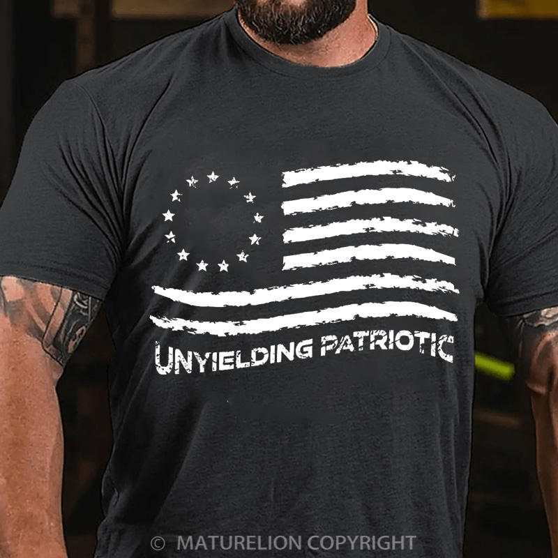 Maturelion Men's T-Shirt 13 Star Betsy Ross Flag Cotton T-Shirt