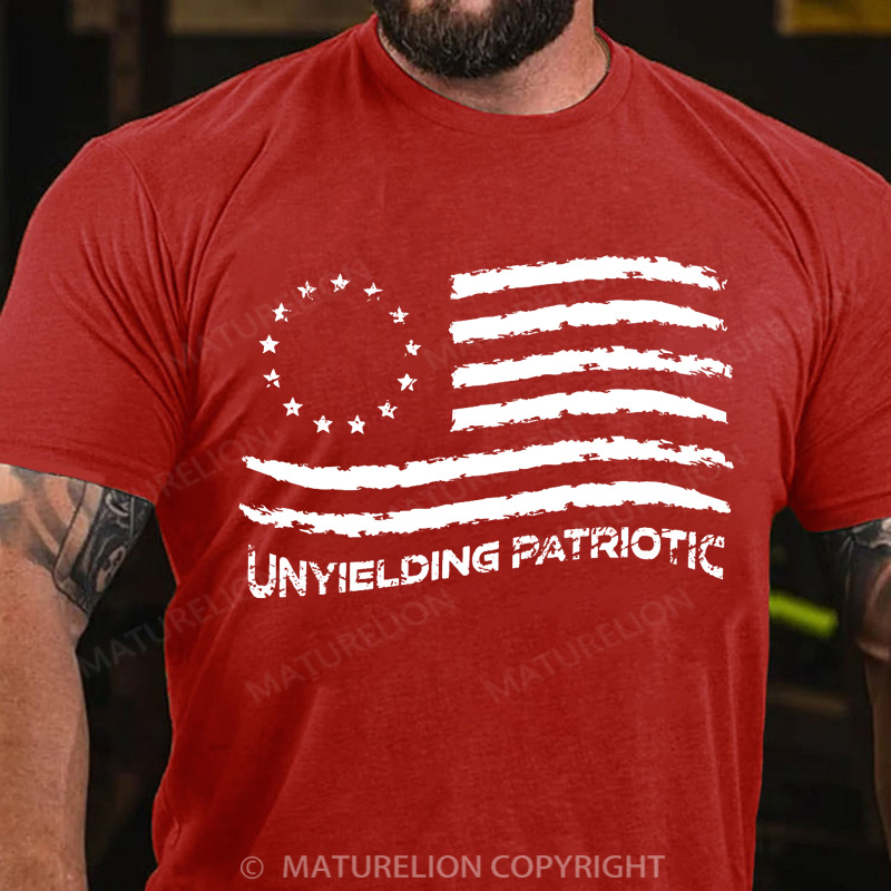 Maturelion Men's T-Shirt 13 Star Betsy Ross Flag Cotton T-Shirt
