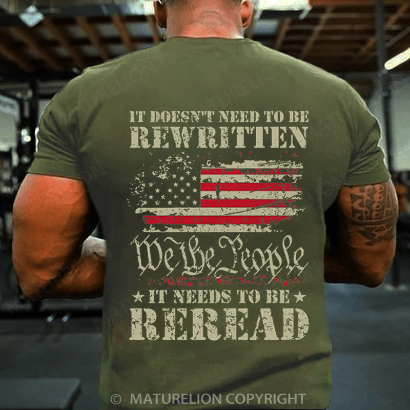 Maturelion Men's T-Shirt We The People American Cotton T-Shirt