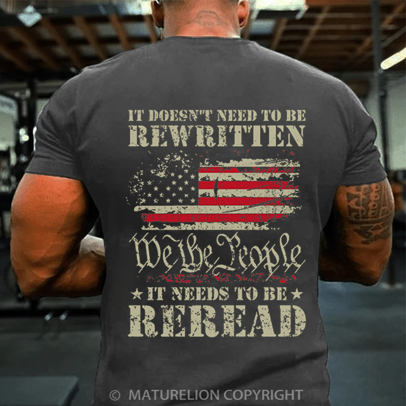 Maturelion Men's T-Shirt We The People American Cotton T-Shirt