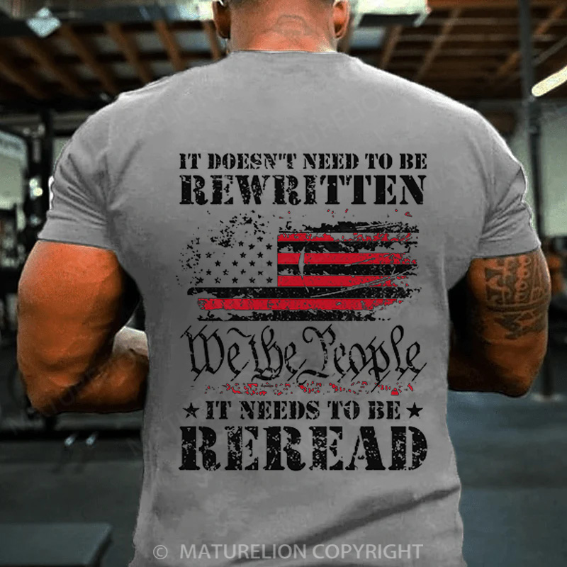 Maturelion Men's T-Shirt We The People American Cotton T-Shirt