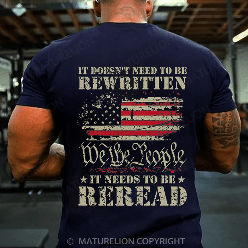 Maturelion Men's T-Shirt We The People American Cotton T-Shirt