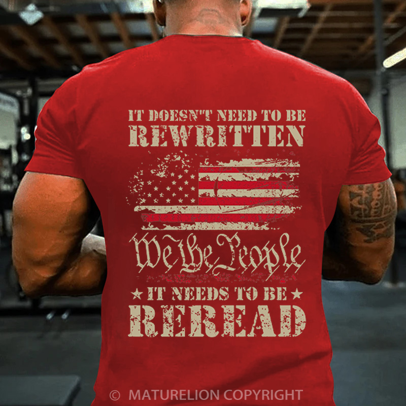 Maturelion Men's T-Shirt We The People American Cotton T-Shirt
