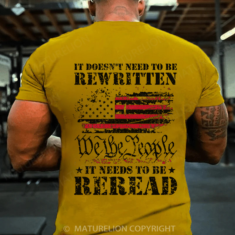 Maturelion Men's T-Shirt We The People American Cotton T-Shirt
