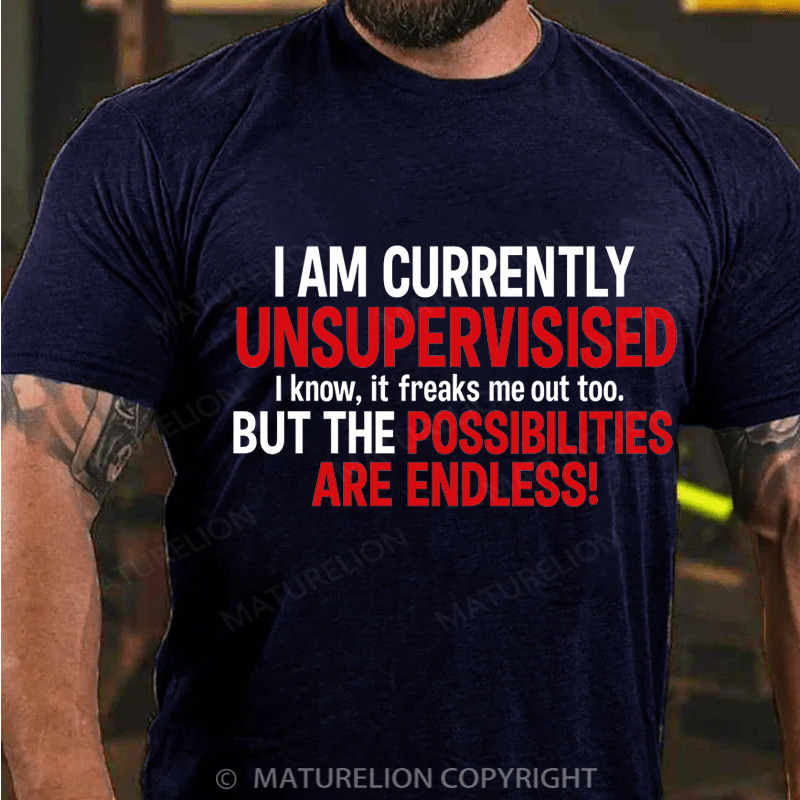 Maturelion Men's T-Shirt Funny Sarcastic Phrase Cotton T-Shirt
