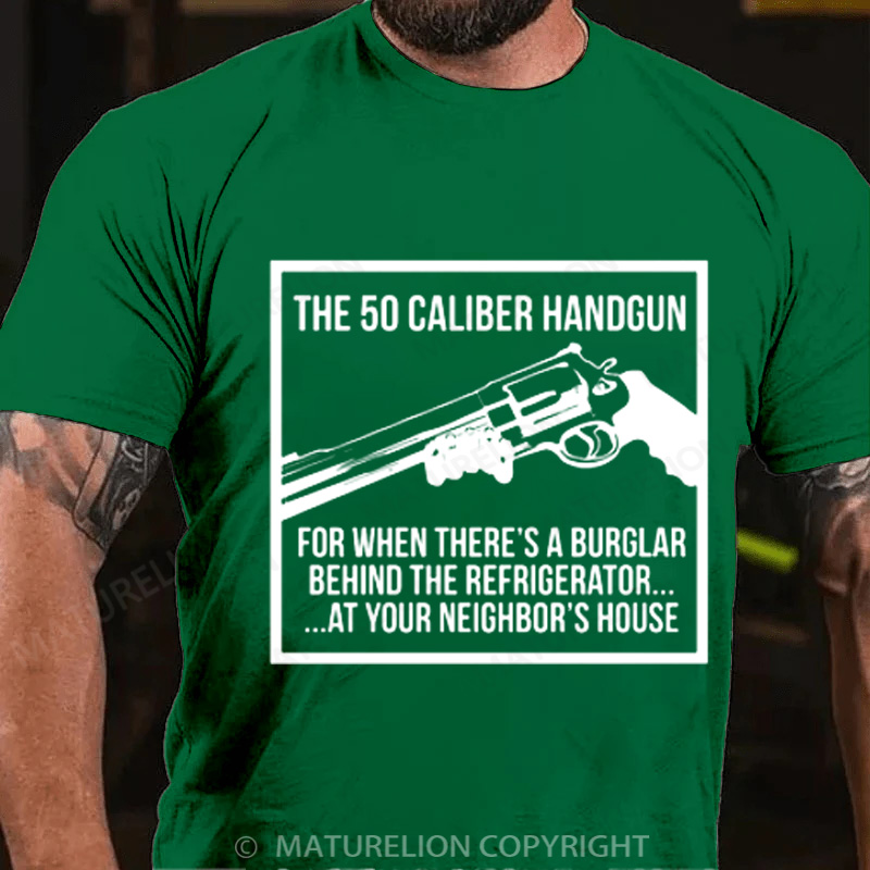 Maturelion Men's T-Shirt The 50 Caliber Handgun Cotton T-Shirt