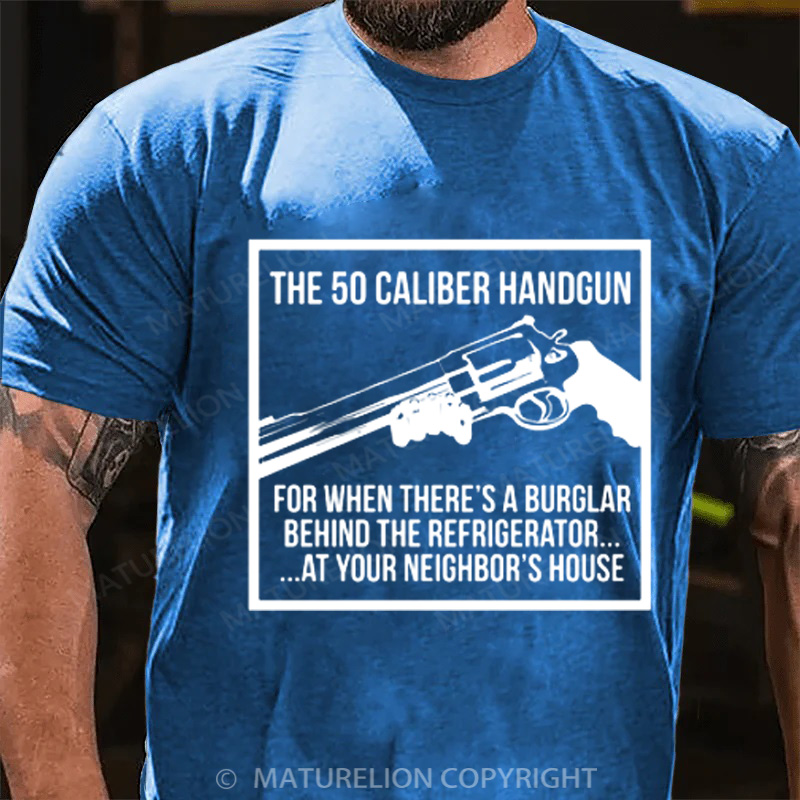 Maturelion Men's T-Shirt The 50 Caliber Handgun Cotton T-Shirt