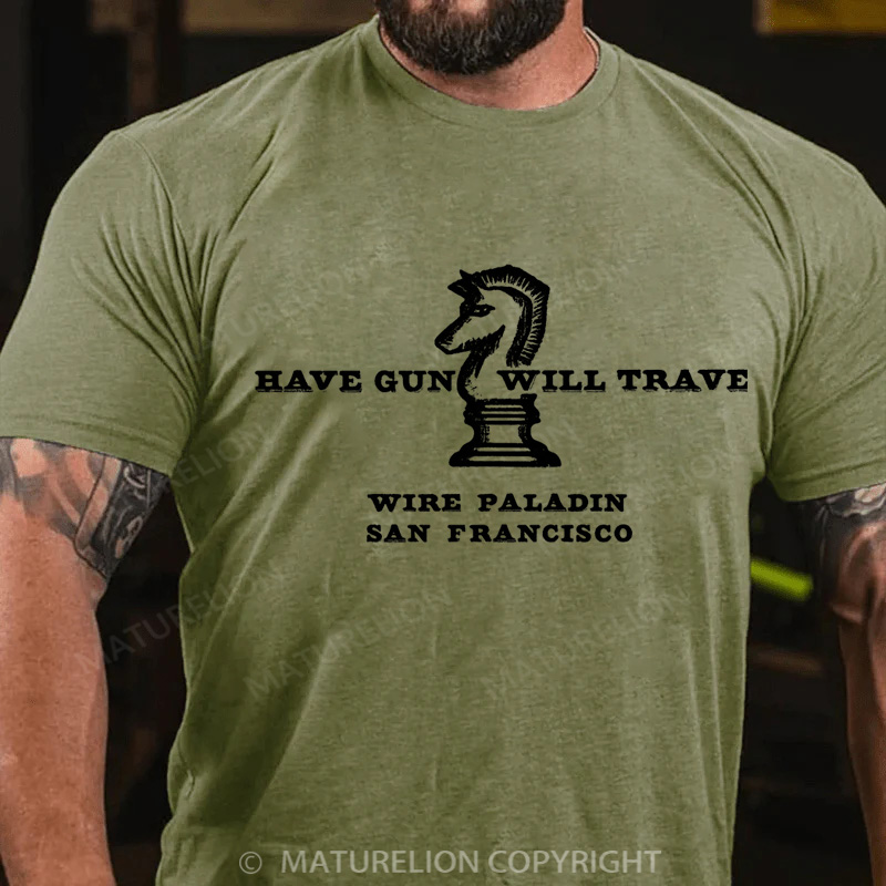 Maturelion Men's T-Shirt Have Gun Will Travel Cotton T-Shirt