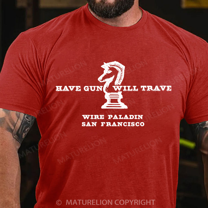 Maturelion Men's T-Shirt Have Gun Will Travel Cotton T-Shirt