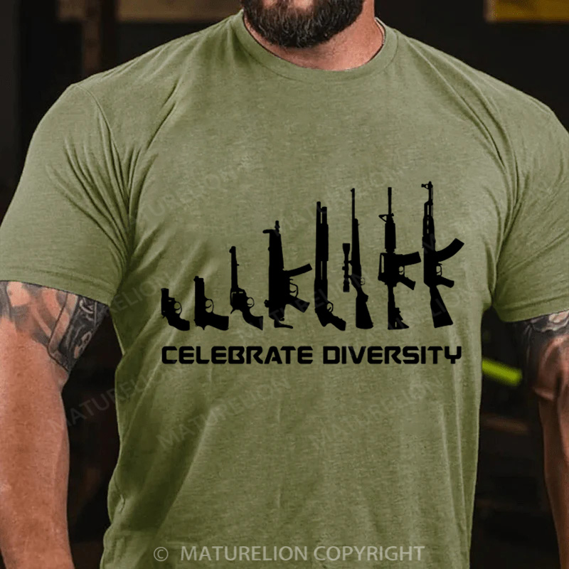 Maturelion Men's T-Shirt Celebrate Diversity Cotton T-Shirt