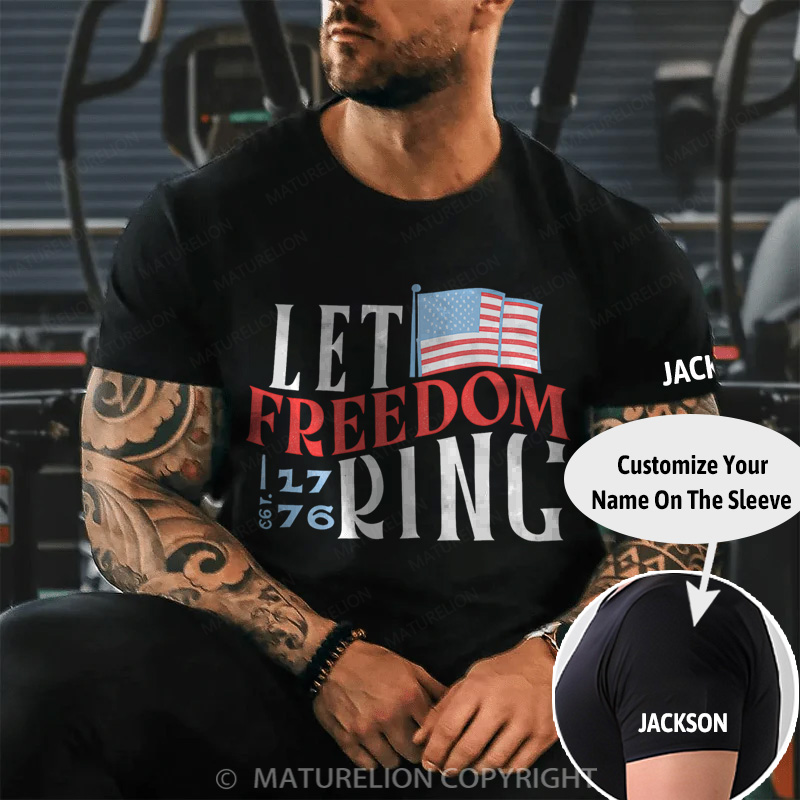 Maturelion Men's T-Shirt Patriotic Cotton T-Shirt