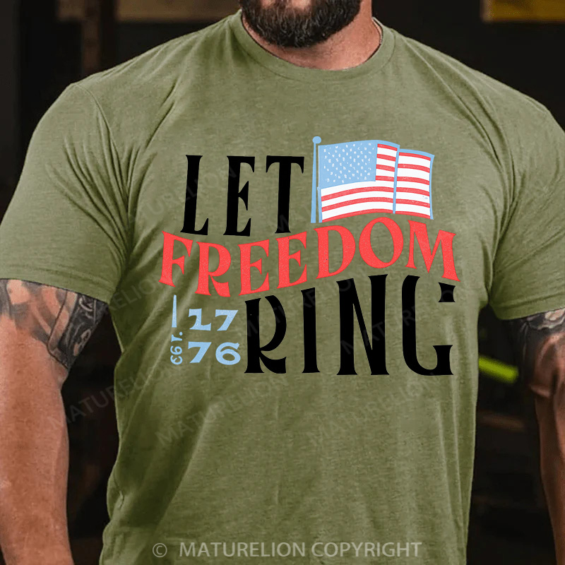 Maturelion Men's T-Shirt Patriotic Cotton T-Shirt