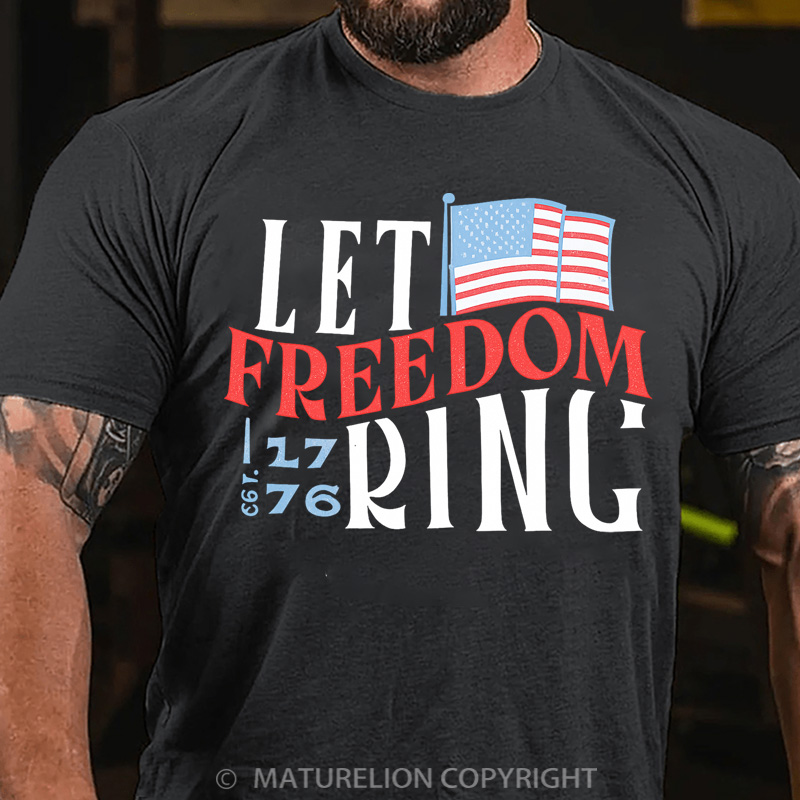 Maturelion Men's T-Shirt Patriotic Cotton T-Shirt