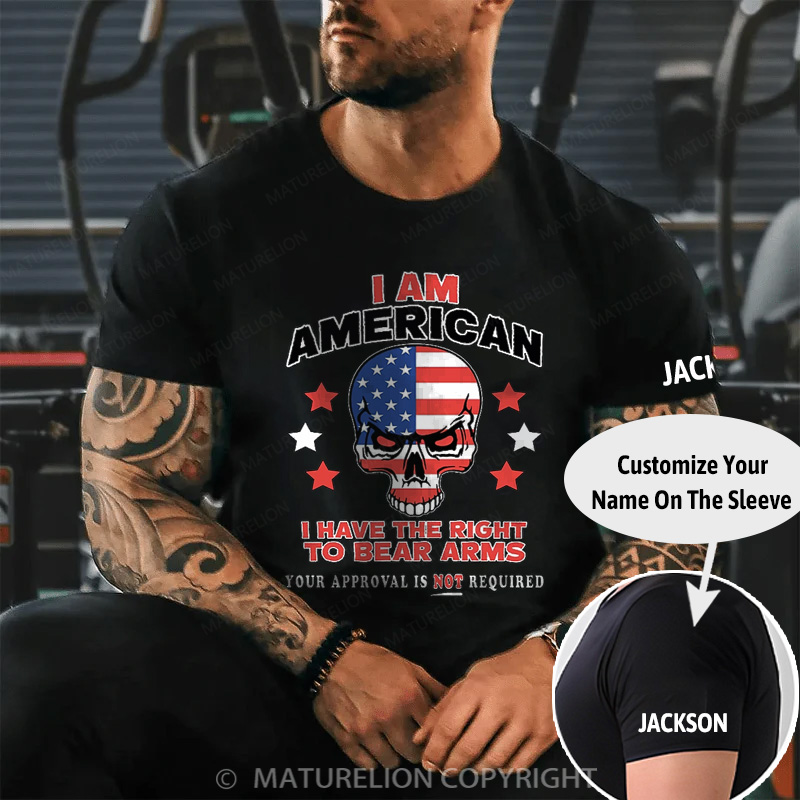 Maturelion Men's T-Shirt 2nd Amendment Skull Cotton T-Shirt