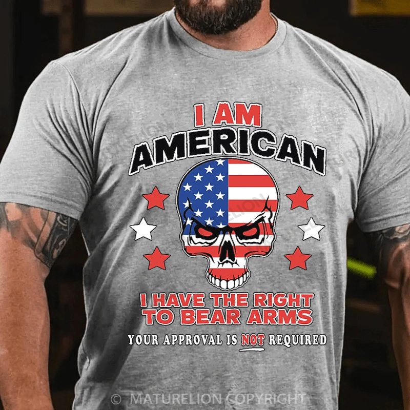 Maturelion Men's T-Shirt 2nd Amendment Skull Cotton T-Shirt