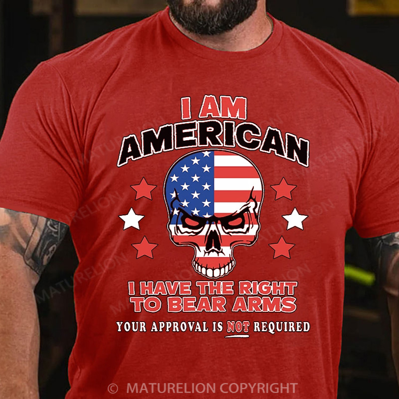 Maturelion Men's T-Shirt 2nd Amendment Skull Cotton T-Shirt