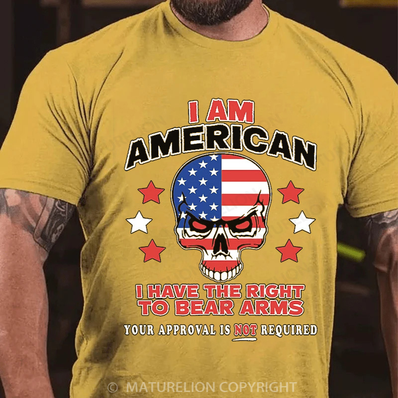 Maturelion Men's T-Shirt 2nd Amendment Skull Cotton T-Shirt