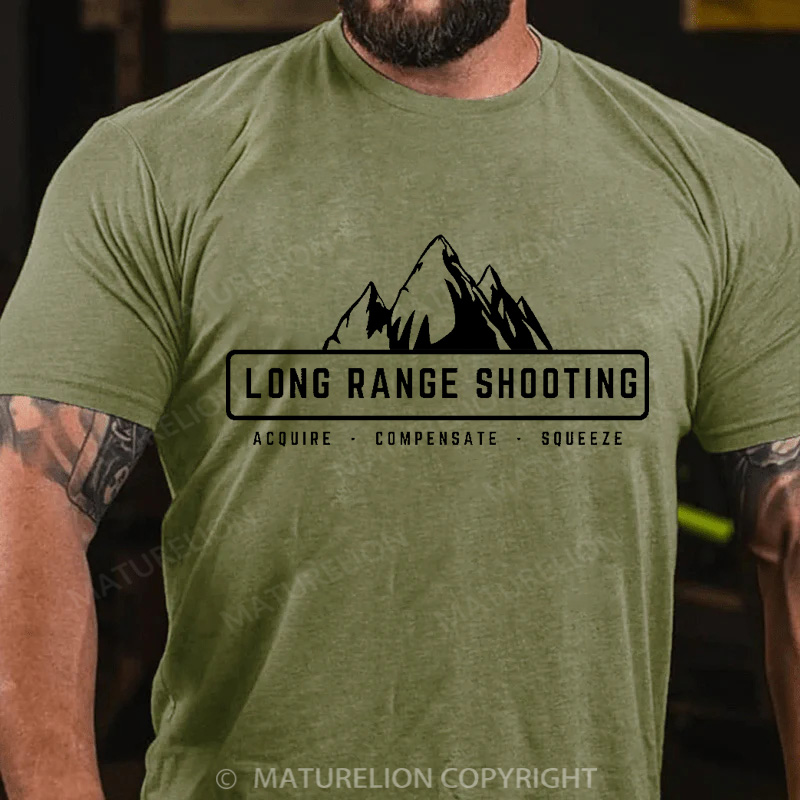Maturelion Men's T-Shirt Long Range Shooting Cotton T-Shirt